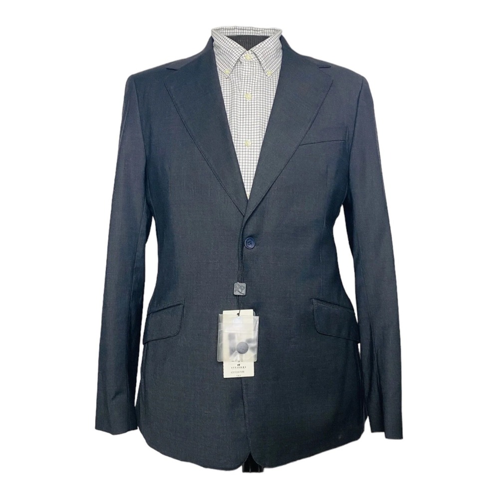 NWT Dolce & Gabbana Grey 2 Button Double‎ Vent Polyester Wool Sport Coat US 44R
